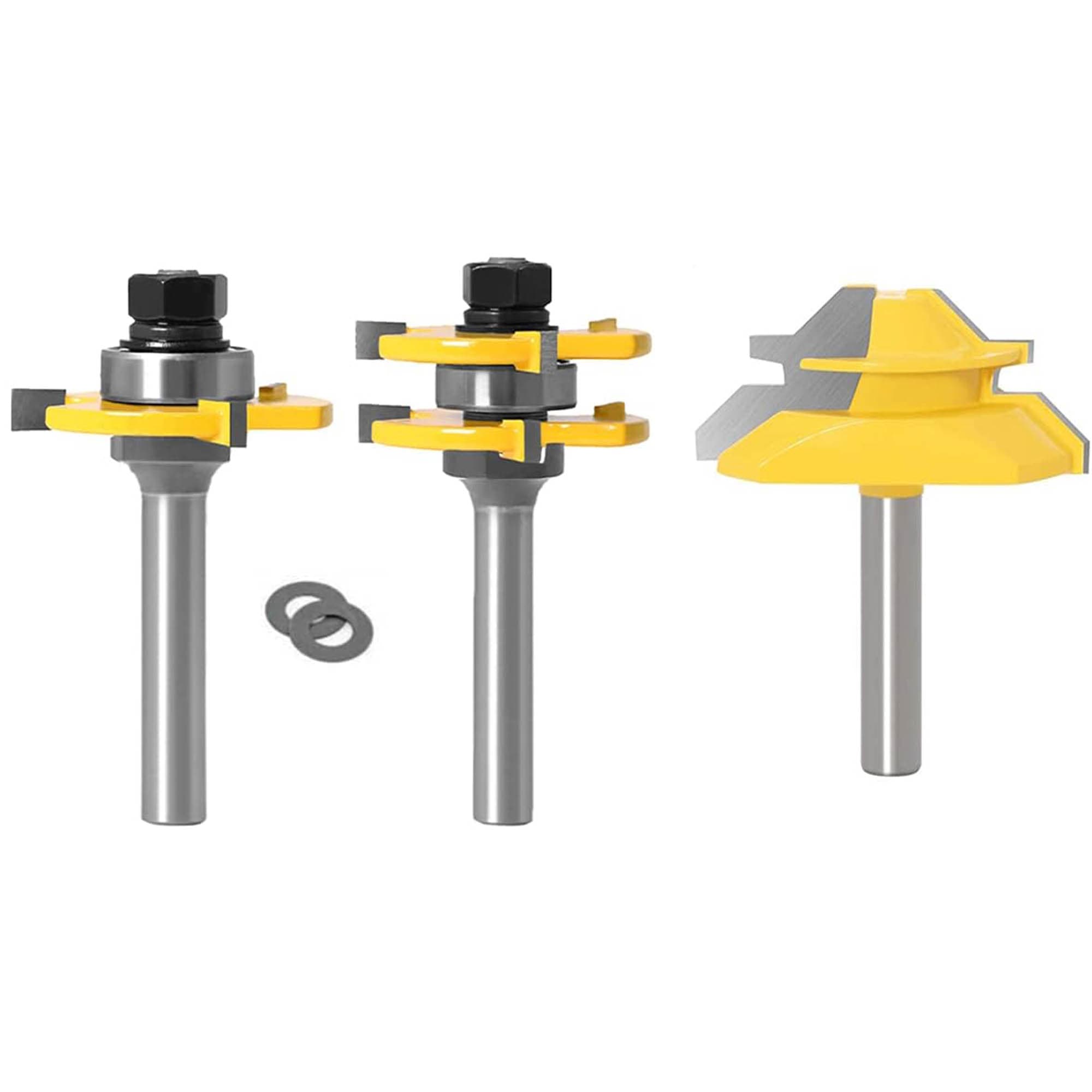 APLUS router bit set on a deep green field